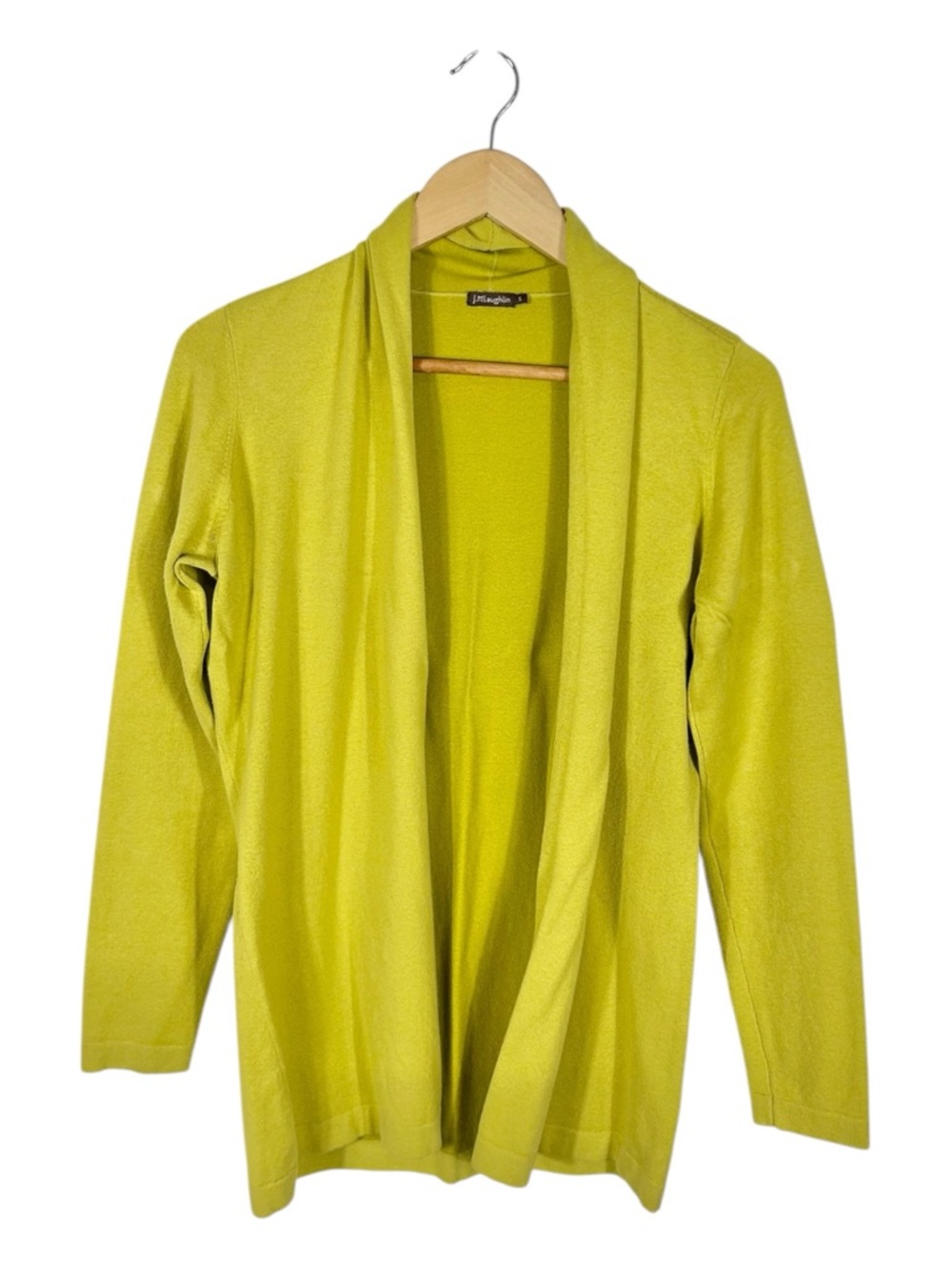 J. McLaughlin Chartreuse Open-Front Cardigan Size Small‎